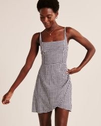 Abercrombie & Fitch Scoopneck Wrap Mini Dress | draped wrap skirt and scoop neckline