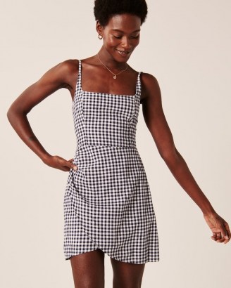Abercrombie & Fitch Scoopneck Wrap Mini Dress | draped wrap skirt and scoop neckline - flipped