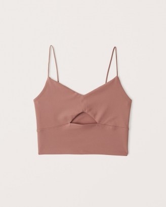 Abercrombie & Fitch Seamless Cutout Cami | cutout detail at chest and v-neckline | slim-fitting seamless cami - flipped