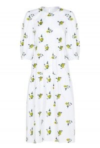 GHOST ALETTA DRESS / oversized white embroidered floral dresses
