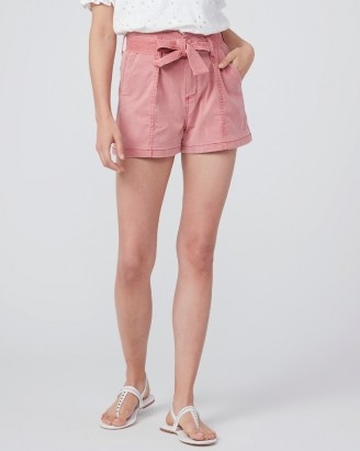 PAIGE Anessa Short Vintage Soft Rose ~ pink tie waist shorts - flipped