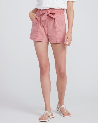 PAIGE Anessa Short Vintage Soft Rose ~ pink tie waist shorts