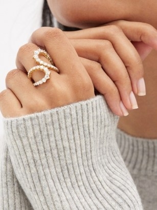 MELISSA KAYE Aria Jane diamond & 18kt gold ring ~ sculptural statement rings ~ luxe jewellery - flipped