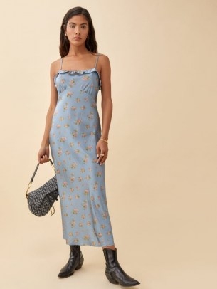Reformation Aribella Dress | floral frill trim slip dresses - flipped
