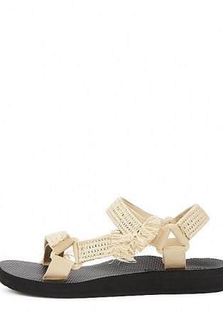 ARIZONA LOVE Trekky sand raffia-trimmed sandals