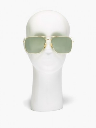 LINDA FARROW Asher aviator 22kt gold-plated titanium sunglasses | women’s large square shaped aviators