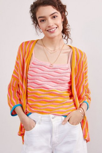 Maeve Sunrise Cami and Cardigan Set | bright knitted fashion sets | camisoles and cardigans