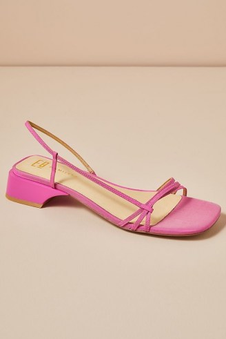 E8 by Miista Rhonda Sandals Pink ~ strappy square-toe low block-heel sandal
