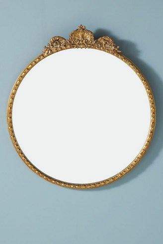 ANTHROPOLOGIE Gleaming Primrose Round Mirror ~ Ornate French style mirrors