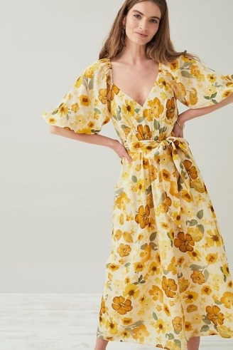 Lily & Lionel Midi Dress / floral puff sleeve dresses