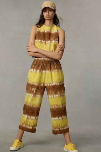 WHIT TWO Striped Tie-Dye Co-Ord / crop top and trouser summer fashion sets