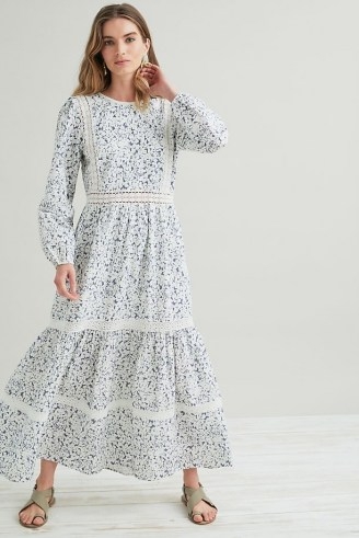 Lily & Lionel Lara Broderie Maxi Dress – long sleeve floral print breezy summer dresses - flipped