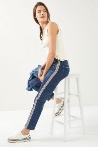 Pilcro The Slim Boyfriend Side-Stripe Jeans – casual style – embroidered denim