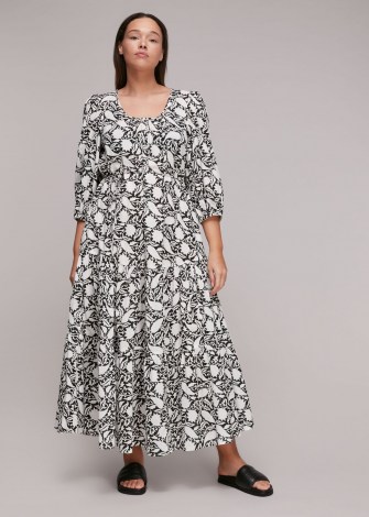 Whistles FLORAL PRINT TRAPEZE DRESS – voluminous relaxed style dresses - flipped