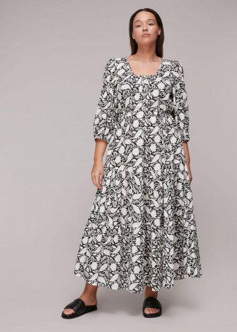 Whistles FLORAL PRINT TRAPEZE DRESS – voluminous relaxed style dresses