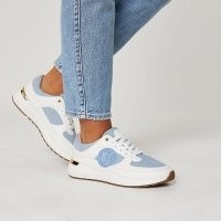 RIVER ISLAND Blue chunky branded lace up trainers