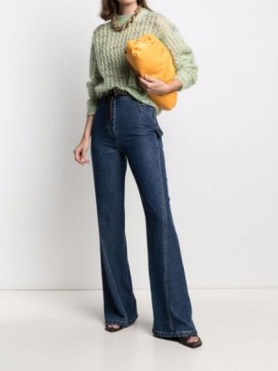 Bottega Veneta high-waisted bootcut jeans | designer denim - flipped