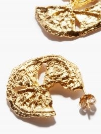 ELISE TSIKIS Cuba small 24kt gold-plated hoop earrings ~ hammered hoops ~ textured jewellery