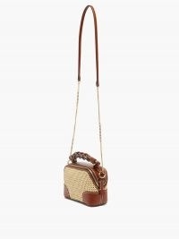 CHLOÉ Daria mini raffia and leather cross-body bag | summer crossbody bags | small top handle handbag