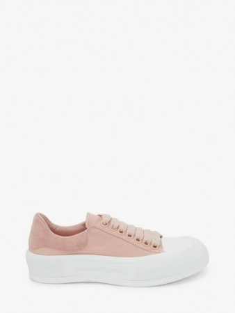 Alexander McQUEEN Lace Up Plimsoll ~ chunky pink canvas plimsolls - flipped