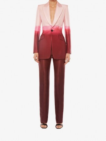 Alexander McQueen Dip Dye Jacket ~ women’s pink and red single breasted jackets - flipped