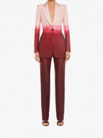 Alexander McQueen Dip Dye Jacket ~ women’s pink and red single breasted jackets