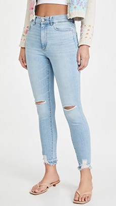 DL1961 Farrow Skinny Jeans Baby Blue Distressed | ripped skinnies