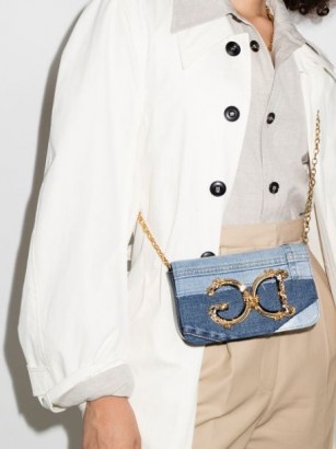 Dolce & Gabbana DG Girls denim mini bag ~ logo crossbody bags - flipped