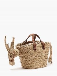 ANYA HINDMARCH Donkey small seagrass basket bag | cute summer baskets | animal inspired bags | donkeys