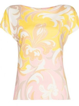 Emilio Pucci Tropicana print short-sleeve T-shirt – floral tee – vintage prints - flipped