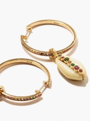 ARON & HIRSCH Etiope 18kt gold & sapphire hoop earrings - flipped