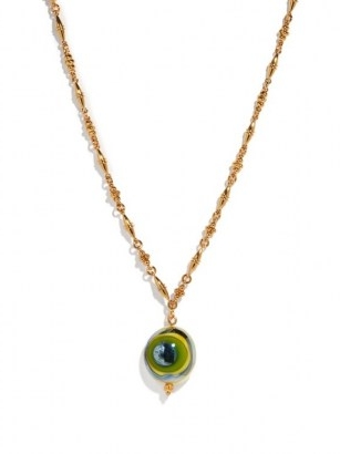 TOHUM Evil Eye 24kt gold-plated pendant necklace
