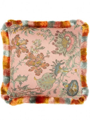 HOUSE OF HACKNEY Flora Fantasia medium floral-jacquard cushion in pink ~ vintage style print cushions ~ soft furnishings
