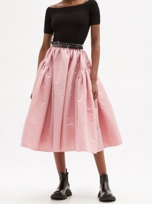ALEXANDER MCQUEEN Pink gathered faille skirt ~ full structured skirts