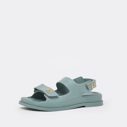 RIVER ISLAND Green two strap jelly sandals