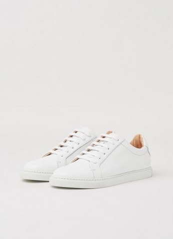 L.K. Bennett JACK WHITE NAPPA LEATHER TRAINERS | leather low top sneakers