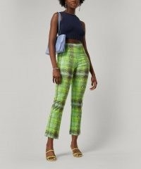 PALOMA WOOL Jungle Esque Print Trousers / checked crop leg pants
