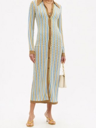 DODO BAR OR Keshia zigzag-knitted maxi dress | retro knitted shirt dresses - flipped