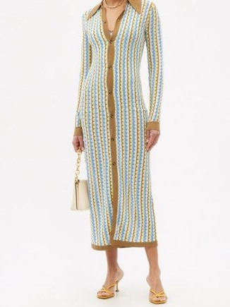 DODO BAR OR Keshia zigzag-knitted maxi dress | retro knitted shirt dresses