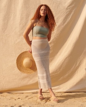 Abercrombie & Fitch Crochet Beach Midi Skirt Coverup