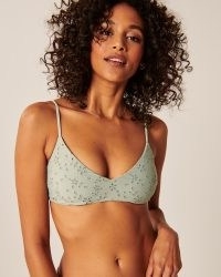 Abercrombie & Fitch Scoopneck Eyelet Swim Top – adjustable straps with back hook detail, removable pads and scoop neckline