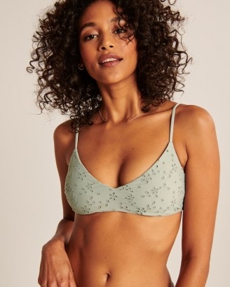 Abercrombie & Fitch Scoopneck Eyelet Swim Top – adjustable straps with back hook detail, removable pads and scoop neckline - flipped