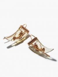 DEZSO Lemon quartz & 18kt rose-gold lobster earrings / ocean inspired jewellery