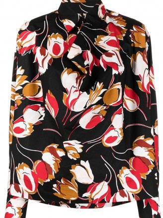 Marni tulip print long-sleeve blouse / floral blouses