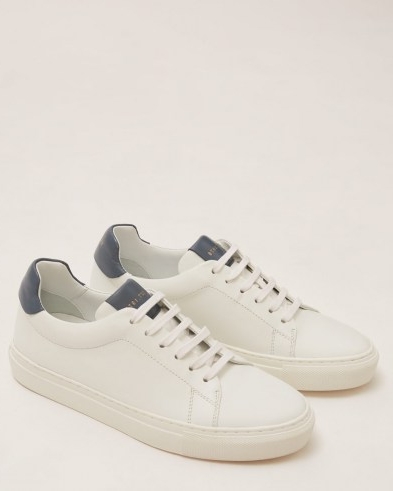 JIGSAW MIAH LACE UP LEATHER TRAINER ~ white low top trainers
