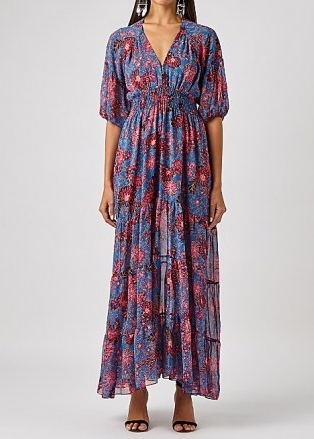 MISA Pippa floral-print maxi dress / long length flowing chiffon dresses