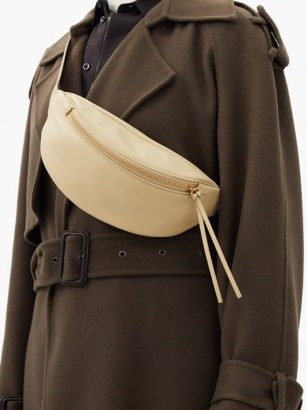 JIL SANDER Moon logo-debossed leather belt bag | luxe beige bum bags