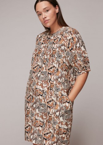 Whistles CAMO SAFARI PRINT DRESS – animal prints – cocoon shape dresses