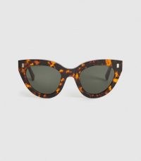REISS NEKO MONOKEL EYEWEAR ACETATE SUNGLASSES BROWN ~ chic retro sunnies ~ vintage style summer eyewear
