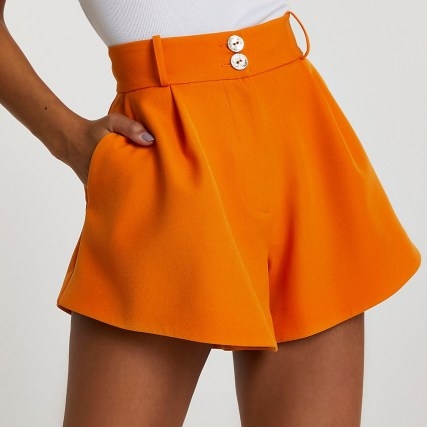 RIVER ISLAND Orange structured shorts - flipped